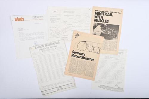 IRVING/SANRON: A document set relating to Sanron&nbsp;Enterprises. 1974&nbsp;typed letter from Peter Robinson of 'wheels' magazine requesting a technical criticism by Phil Irving of the land speed record car as designed and driven by Johnny Conway