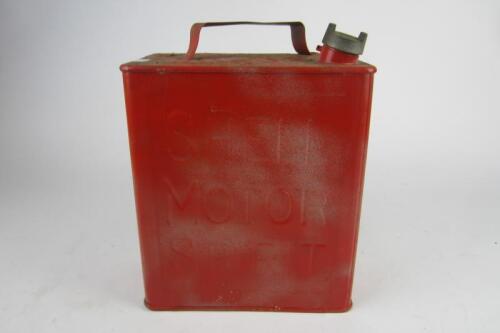 SHELL: An early 'Shell Motor Spirit' oil drum with brass cap.