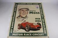 STIRLING MOSS: A limited edition commemorative enamel sign