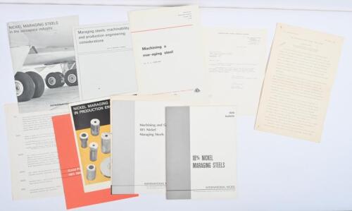 IRVING/REPCO: A set of documents from INTERNATIONAL NICKEL AUSTRALIA LIMITED' regarding maraging steels. Addressed to Phil Irving at Repco Engine Development Company, Maidstone