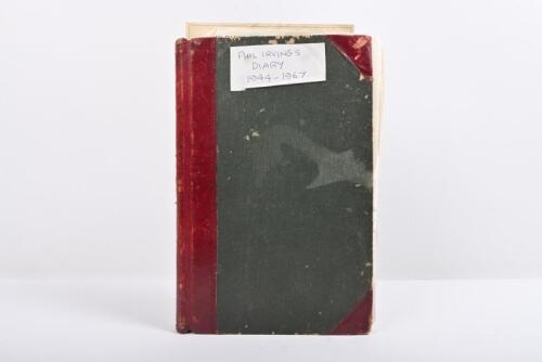 Irving/DIARY: Phil Irving diary from 1944-1967. Vincent, WWII entries, T.T entries, Repco and Redex entries. Copy of 'HIGH POWER CYLINDER HEAD ASSEMBLY' from REPCO RESEARCH LTD (Drawing Number D AG2AS)