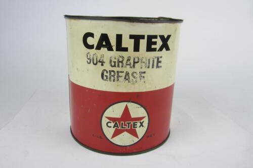 CALTEX: A 'Caltex 904 Graphite Grease' tin; with lid.