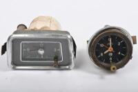 ALFA ROMEO: clocks, 2 dashboard clocks. 1 round dial, 1 oblong dial