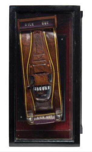 DEREK WARWICK: A hand carved Red Gum model of Warwick's Silk Cut Le Mans Jaguar