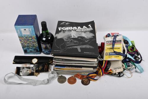 AUSTRALIAN FORMULA 1 GRAND PRIX: 1996. One bottle of Formula 1 Port 1996. Ten formula 1 pins. One Australian formula one watch in presentation wallet. Formula 1 Grand Prix Presentation pack 1996. Two 2007 programs and press kit. Additional Programs: 2012,