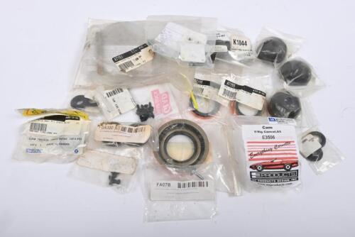 CORVETTE: One box containing various Corvette parts including, seals, diff seals, door panel parts, rear suspension locating kit, antenna seals, steering column seals, rear spring cushions and turning signal cancel cam