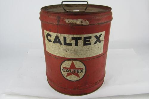 CALTEX: An early 4 gallon Caltex drum stamped faintly&nbsp;'Diesel'