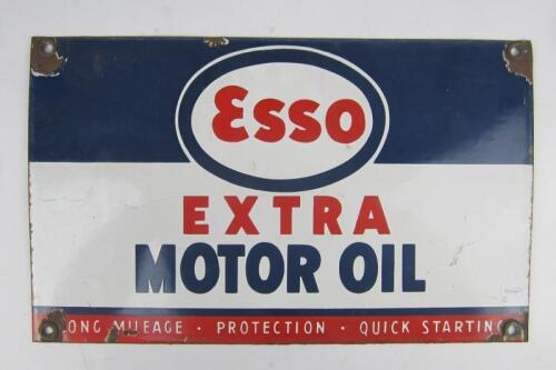 ESSO: An early Esso Extra Motor Oil enamel sign