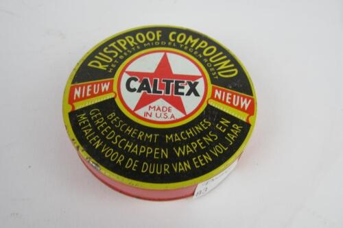 CALTEX: A rare small tin of 'Caltex Rustproof Compound' from U.S.A. International text