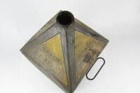 GAMAGES OIL TIN: A rare and impressive 5 gallon, 4 panel 'Gamages' pictorial oil tin, featuring land, air and sea motifs - 4