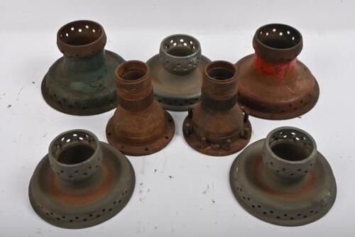 WIRE WHEEL HUBS: One pair of large diameter wire wheel hubs. Three wire wheel hubs believed Maserati. One pair of splined hubs - possibly European.
