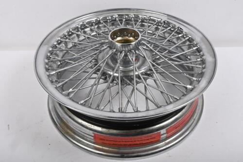 WHEELS: One NOS chrome wire wheel. NOS 15 x 5.5 Inch with regular offset, to suit Aston Martin DB5 or DB6 and some other British sports cars.