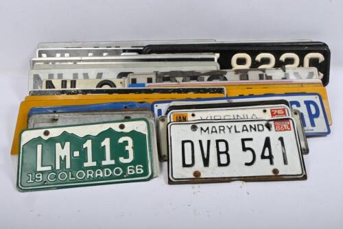 NUMBER PLATES: One box of 28 International number plates. (For display use only).