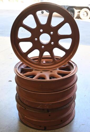 DUNLOP WHEELS: Six matching vintage Dunlop Sankey&nbsp;23 inch wheels, sandblasted and primed