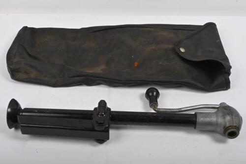 JACK: One black Bevelift black rotary winder car jack complete with vinyl carry bag.