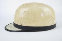 HELMET: A 1950s racing helmet with peak by Vanguard England - 2