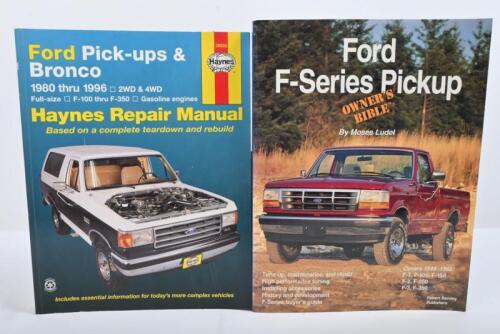 FORD: F Series Bronco and Pickup. One Haynes repair manual for 1980 - 1996 models. One Ford F Series Owner's Bible for 1948 -1995 models.