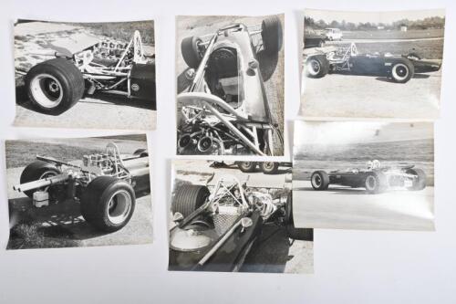 IRVING/RACING CAR: A series of black and white pictures, possibly of a BRM racing car