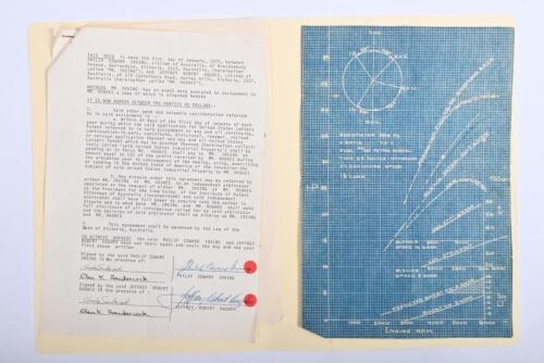 IRVING: Two items related to Phil Irving. Torque Curve & 1975 "PUSHROD GUIDE AND LOCATOR" deed between Phil Irving and Jeffrey Hughes