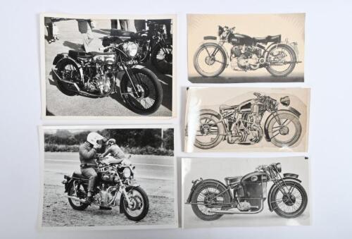 IRVING/VINCENT: A small collection of black and white Vincent images. Sectioned pre-production drawing of the Model W