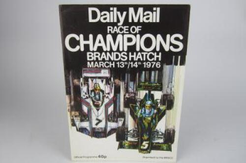 BRANDS HATCH: An official programme from the 'Daily Mail Race of Champions, 1976, (signed by 5 drivers & Colin Chapman)