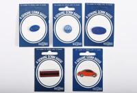 REV GOMM: A collection of five car related&nbsp;badges including Porsche, Volvo, Volkswagen and Ford