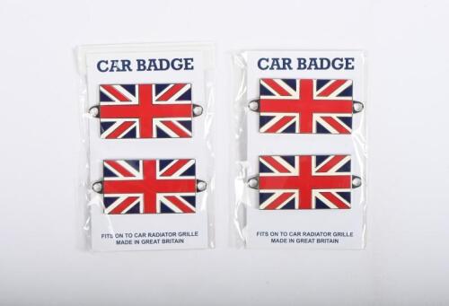 UNION JACK: Four Union Jack flag badges made to fit onto Radiator Grille