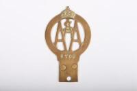 RAA SA: A brass Royal Automobile Association of S.A. car badge