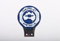 GENERAL MOTORS: A Australia Buick car club grille badge and a Veteran & Vintage Chevrolet automobile association badge - 2