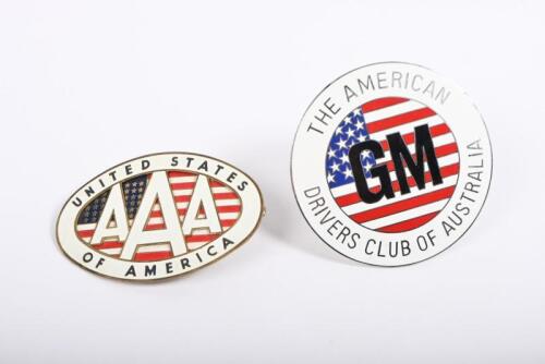 AAA USA: A United States of America AAA badge along with 'The American GM Drivers Club of Australia' grille badge