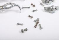 BODY/BONNET CATCHES: Two nice early spring loaded body or bonnet catches and mounts - 3