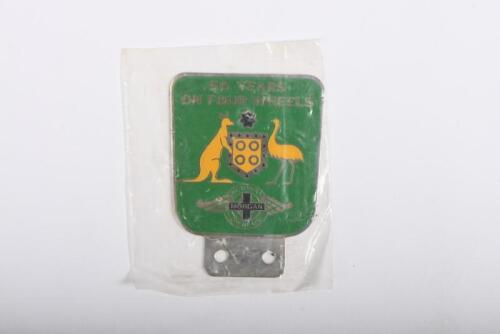 MORGAN: A Victorian Morgan Owners '50 Years on Four Wheels' grille badge NOS