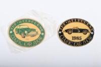 CLASSIC CAR SHOW: Two badges from the Melbourne Classic Car Show 1985 and 1989