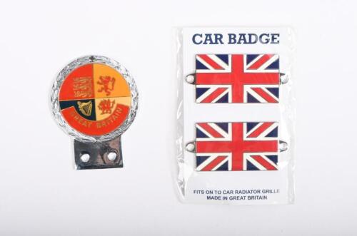 GREAT BRITAIN: Three badges including two Union Jack flag badges and one Great Britain grille badge