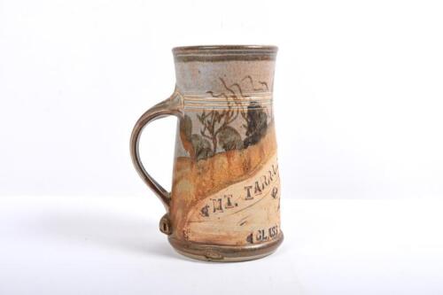 MT TARRANGOWER: A Maldon Pottery winner mug celebrating the CLASS WINNER from MT.TARRANGOWER HILL VSCC, MALDON on 10/10/76