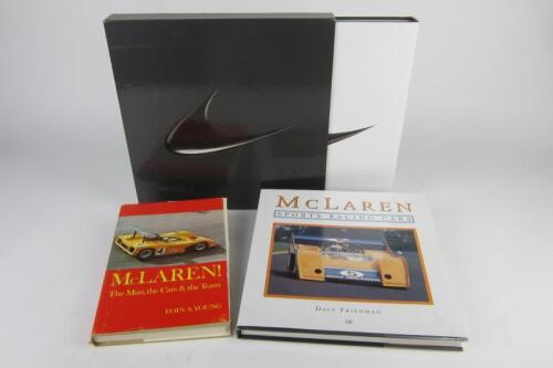 McLAREN: Three hardcover books relating to McLaren. William Taylor/Ron Dennis signatures