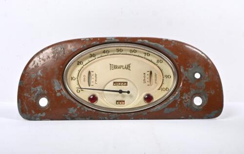 TERRAPLANE: A 1934 Hudson Terraplane&nbsp;dashboard panel with speedometer