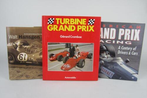 AMERICAN GRAND PRIX: Three hardcover books detailing American/Grand Prix racing