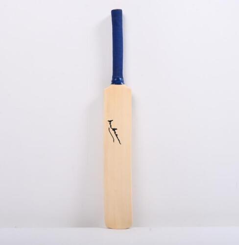 DON BRADMAN: A mini wooden cricket bat autographed by Sir Donald Bradman