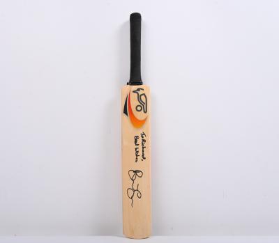 BRETT LEE: A mini wooden Kookaburra cricket bat personally inscribed and signed by Brett Lee