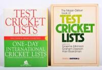 TEST CRICKET LISTS: Two soft cover books 'TEST CRICKET LISTS' and 'ONE-DAY INTERNATIONAL CRICKET LISTS'