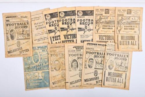 VFL RECORDS: A collection of twelve 1930s-1940s VFL Football records.