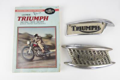 TRIUMPH: Three Triumph motorcycle items