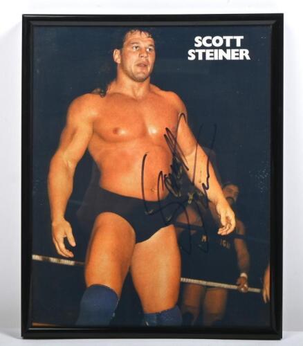 SCOTT STEINER: A framed and glazed colour picture of Scott Steiner, with autograph