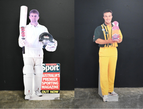 TAYLOR & SLATER: Two large cardboard cutouts of Mark Taylor and Michael Slater