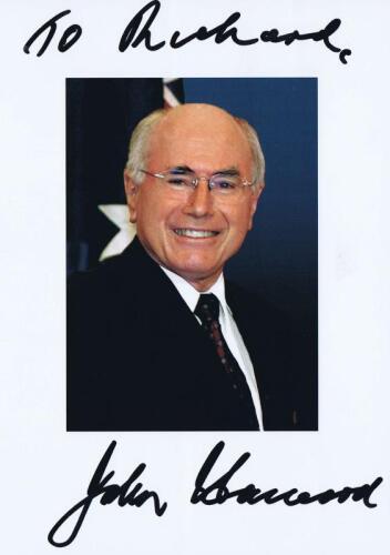 JOHN HOWARD: A colour portrait of 25th Prime Minister of Australia, personally inscribed and signed by John Howard