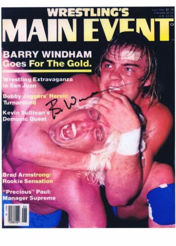 BARRY WINDHAM: A printed copy of a Wrestling Magazine cover autographed by Barry Windham