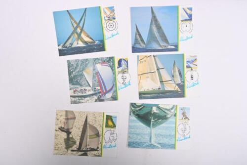 AMERICA'S CUP: A collection of six 'America's Cup Souvenir Postcards' autographed by Alan Bond