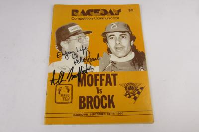 AUSTRALIAN MOTOR SPORT: A Sandown September 13-14, 1980 'Raceday Competition Communicator' programme, signed by Peter Brock and Allan Moffat