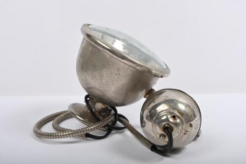 LAMP: An early nickel plated&nbsp;adjustable spot lamp with rear view mirror